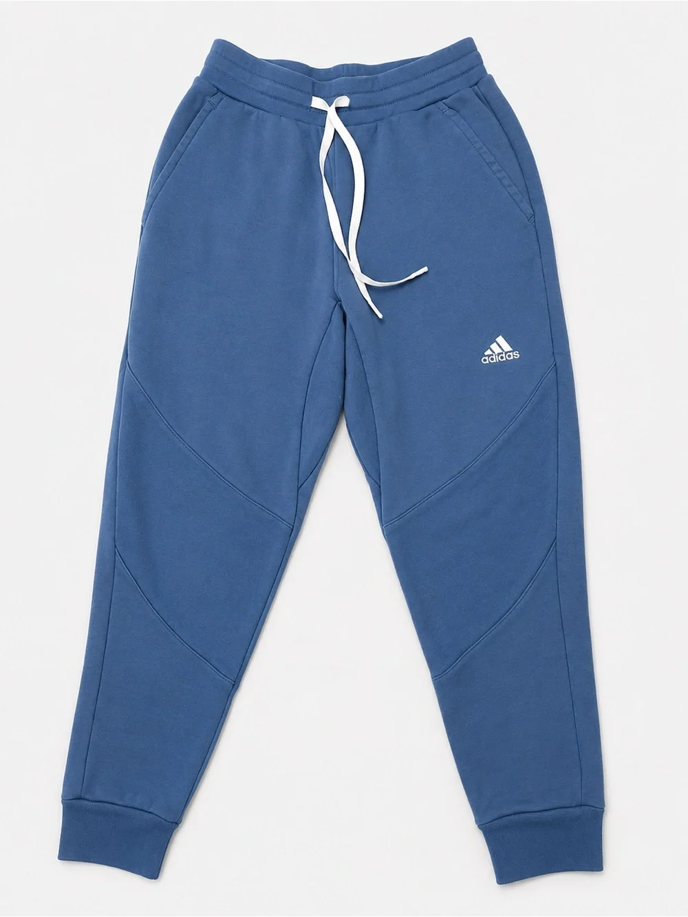 Adidas Men’s Blue Joggers with White Drawstring